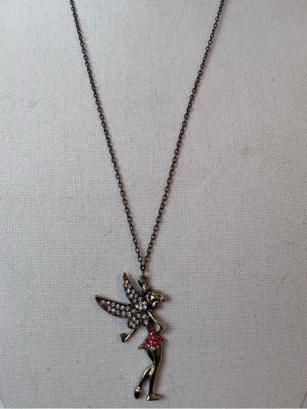 3/$20🌼Long Tinker Bell Rhinestone Pendant Necklace - Picture 2 of 5